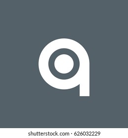 initial logo qo, oq, o inside q rounded letter negative space logo white gray background