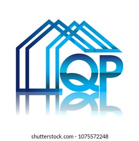 initial logo QP with house icon, business logo and property developer.
