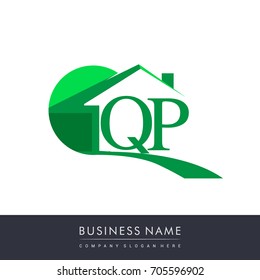 initial logo QP with house icon, business logo and property developer.
