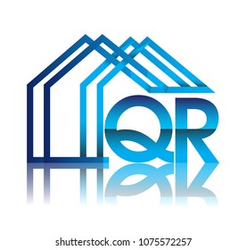 initial logo QR with house icon, business logo and property developer.
