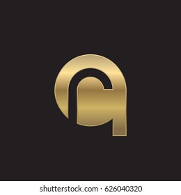 initial logo qr, rq, r inside q rounded letter negative space logo gold