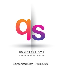 initial logo QS lowercase letter, orange and magenta creative logotype concept, modern and simple logo design.