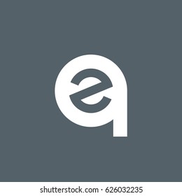 initial logo qz, zq, z inside q rounded letter negative space logo white gray background