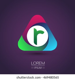 Initial logo R letter colorful icon in the triangle shape, Vector design template elements for your application or company identity.