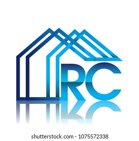 initial logo RC with house icon, business logo and property developer.
