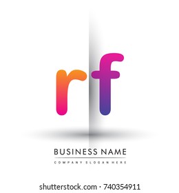 initial logo RF lowercase letter, orange and magenta creative logotype concept, modern and simple logo design.