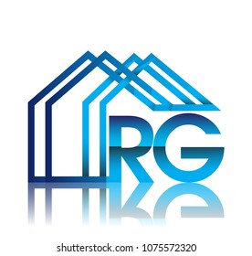 initial logo RG with house icon, business logo and property developer.

