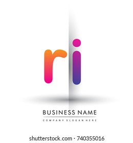 initial logo RI lowercase letter, orange and magenta creative logotype concept, modern and simple logo design.