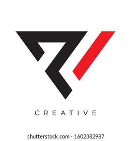 initial logo ri or pi triangle design vector