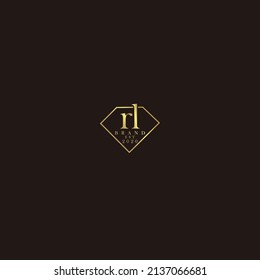Logo inicial Letra RL joyería diamante deluxe elegante