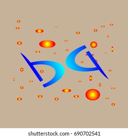 Initial logo round flattened the letter BA with the blue space lighting
