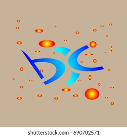 Initial logo round flattened the letter BX with the blue space lighting