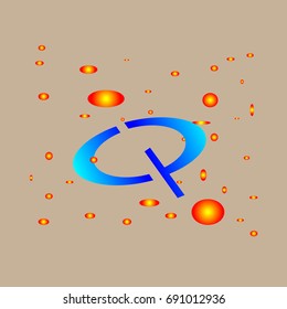 Initial logo round flattened the letter C and P with the blue space lighting