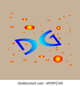 Initial logo round flattened the letter D and G with the blue space lighting