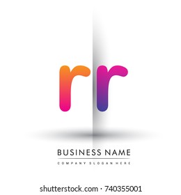 initial logo RR lowercase letter, orange and magenta creative logotype concept, modern and simple logo design.