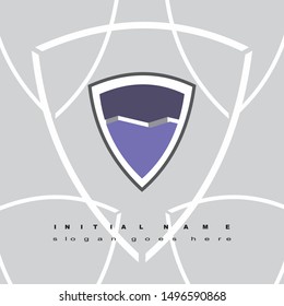 Initial logo shield illustration and alphabet L 3D 