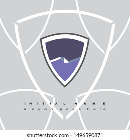 Initial logo shield illustration and alphabet Z 3D 