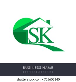 initial logo SK with house icon, business logo and property developer.
