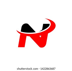 initial logo with slice graphic vector N