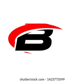 initial logo with slice graphic vector B