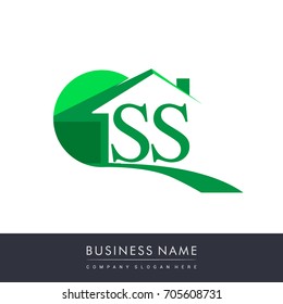 initial logo SS with house icon, business logo and property developer.