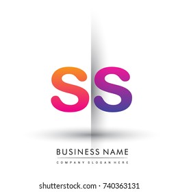 initial logo SS lowercase letter, orange and magenta creative logotype concept, modern and simple logo design.