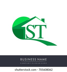 initial logo ST with house icon, business logo and property developer.