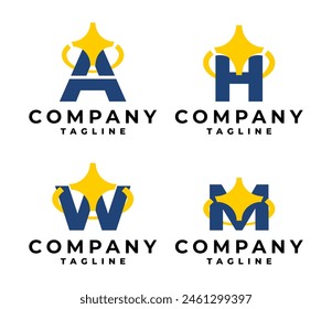 logo inicial con una Plantilla con el logo de la estrella del alfabeto.