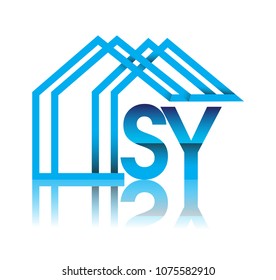 initial logo SY with house icon, business logo and property developer.