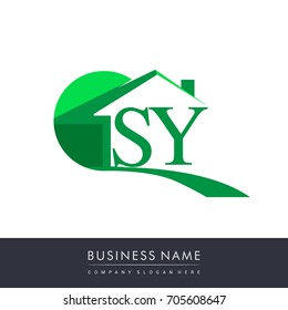 initial logo SY with house icon, business logo and property developer.