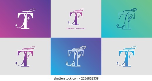 Initial logo "T" for tshirt company. Simple adn modern logo vector