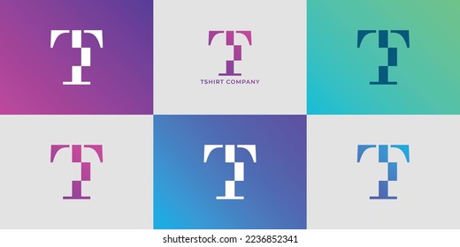 Initial logo "T" for tshirt company. Simple adn modern logo vector