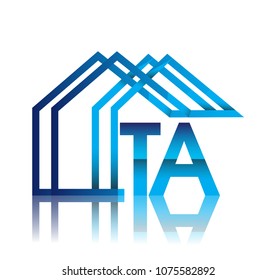 initial logo TA with house icon, business logo and property developer.
