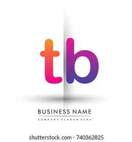 initial logo TB lowercase letter, orange and magenta creative logotype concept, modern and simple logo design.