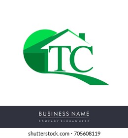 initial logo TC with house icon, business logo and property developer.