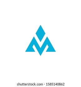 A initial logo technology in blue color template.