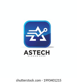 Un logotipo inicial para el diseño del logotipo de la empresa de tecnología