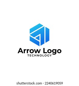 initial logo for technology digital company