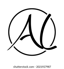 letra ac de la plantilla del logotipo inicial con color negro.
