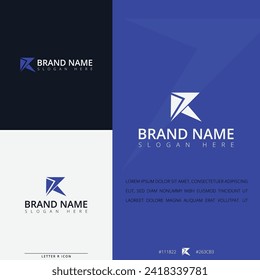 Initial logo template featuring the letter R with an arrow – the design suitable for sports, export, transportation, travel, futuristic technology, and restaurant delivery businesses.