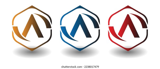 initial A logo template with gradient color