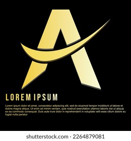 initial A logo template with Luxury Design
