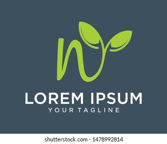 Initial logo template for natural, herbal companies