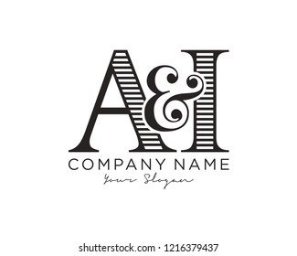 A & I Initial logo template vector