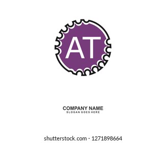 AT Initial logo template vector