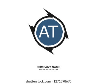 AT Initial logo template vector