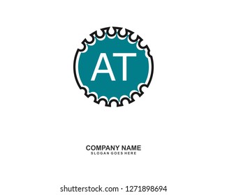 AT Initial logo template vector