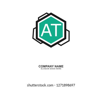 AT Initial logo template vector