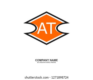 AT Initial logo template vector