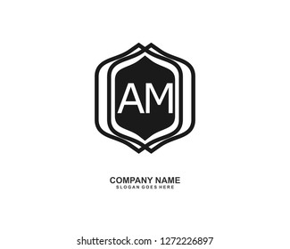 AM Initial logo template vector